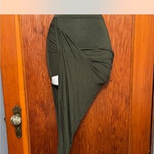 Elegant Olive Green Asymmetrical Skirt